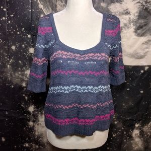 Free People Cropped Fair Isle Sweater Wool…